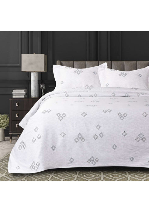 Samsara King Size Box Packaging 300 TC 100% Cotton Bed Sheet Set with Pillow Covers in by Florida